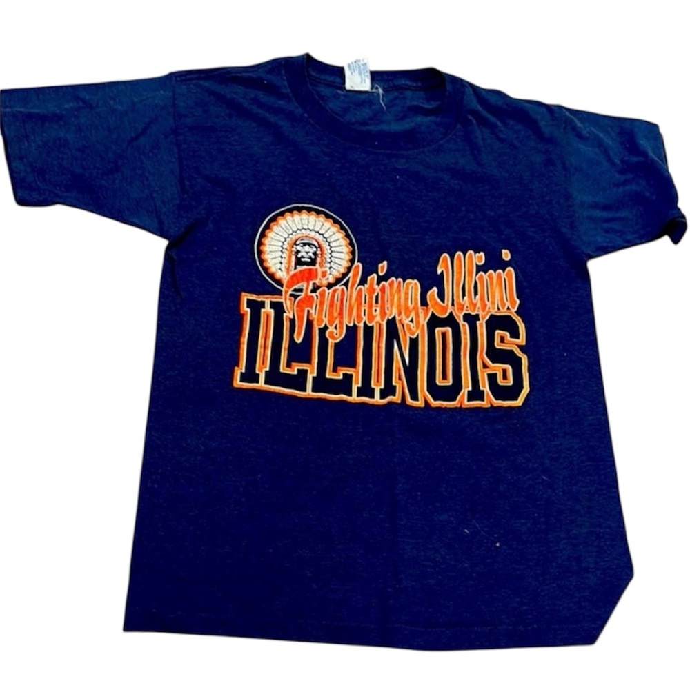 80s vintage Blue Fighting Illini T-Shirt